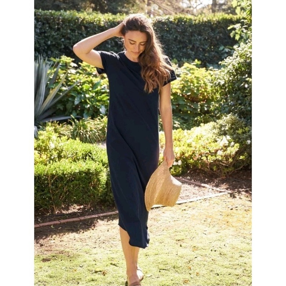Frank And Eileen Harper Perfect Tee Maxi Dress Black Sz Small Luxury Designer - Picture 14 of 16